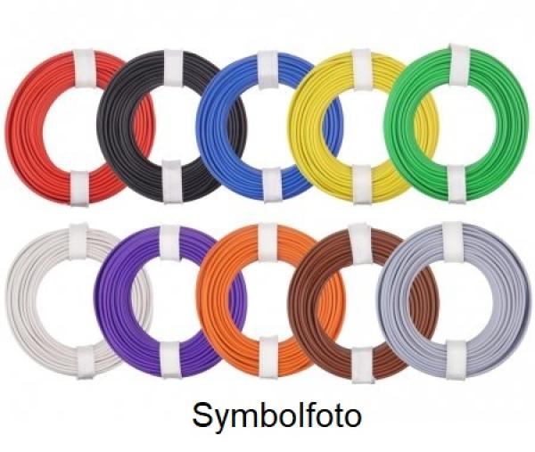 Kupferlitze, 2 x 0,08 mm², 2-adrig, einfarbig,  5 m Ring, verschiedene Farben zur Auswahl